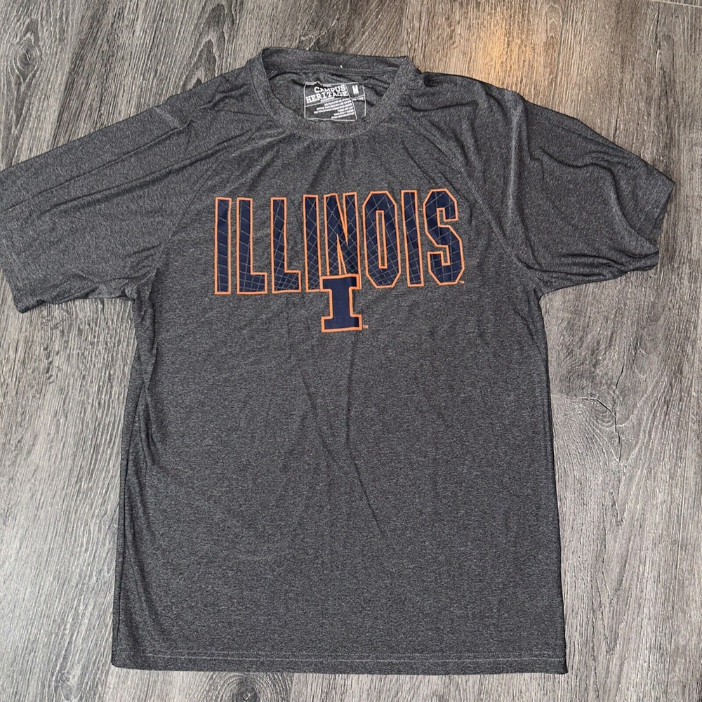 Illinois Campus Heritage Men’s Med Grey Short Sleeve Shirt